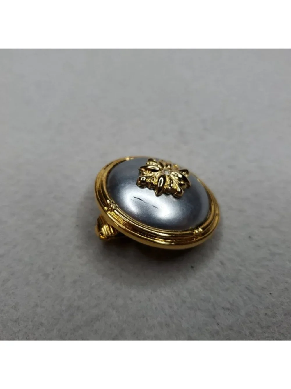 Vintage Clip On Earring Lot Statement Gold Tone Black Gray Enamel 4pr READ